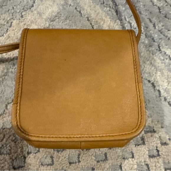 Green Fields Brown Crossbody Shoulder Handbag Purse Pocketbook Vintage Leather P - Picture 5 of 12